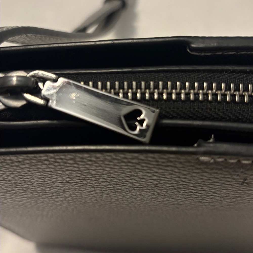 Kate Spade Eva Metallic Silver Crossbody bag pebbled leather medium jewel tone - Picture 7 of 16